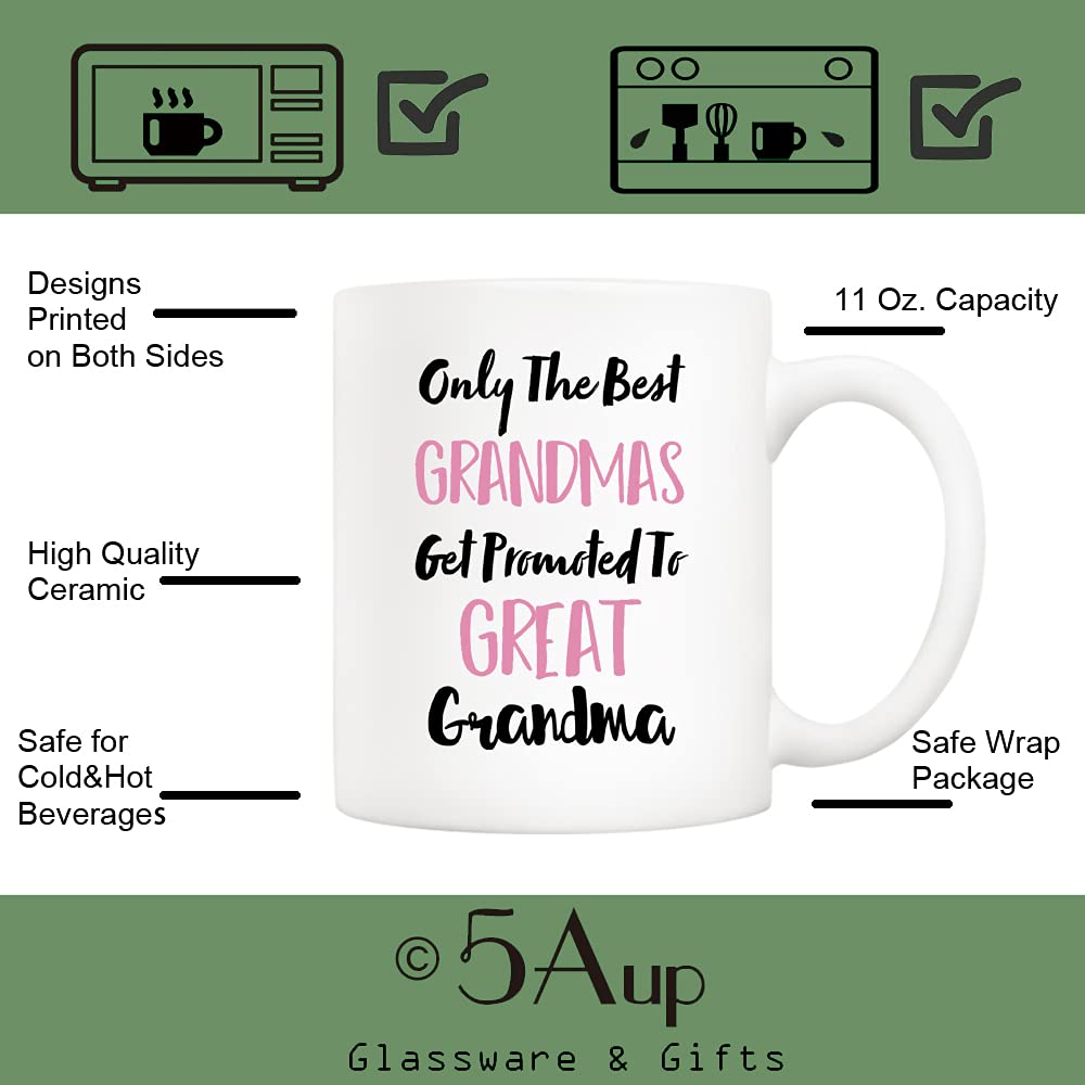 Mothers Day Great Grandma from Granddaughter Grandson | Ceramic Coffee Mug | Father's Day Gift | Stylish Printed Design | Tea & Coffee Cup | 11oz