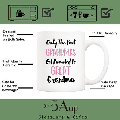 Mothers Day Great Grandma from Granddaughter Grandson | Ceramic Coffee Mug | Father's Day Gift | Stylish Printed Design | Tea & Coffee Cup | 11oz