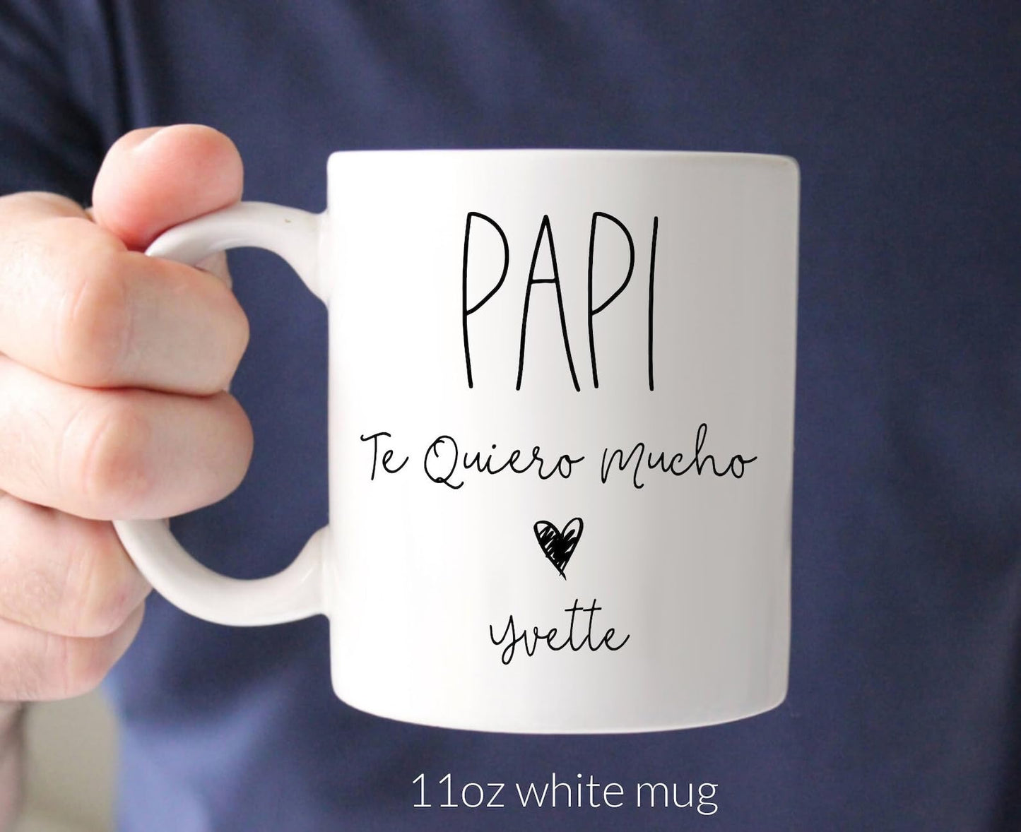 Personalized Papi Fathers Day Mug | Ceramic Coffee Mug | Father's Day Gift | Stylish Printed Design | Tea & Coffee Cup | 11oz | Black Two-Tone Design