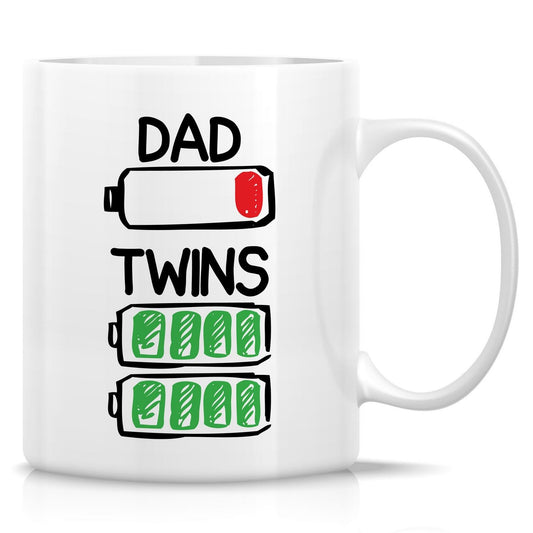 Funny for Dad of Twins | Ceramic Coffee Mug | Father's Day Gift | Stylish Printed Design | Tea & Coffee Cup | 11oz