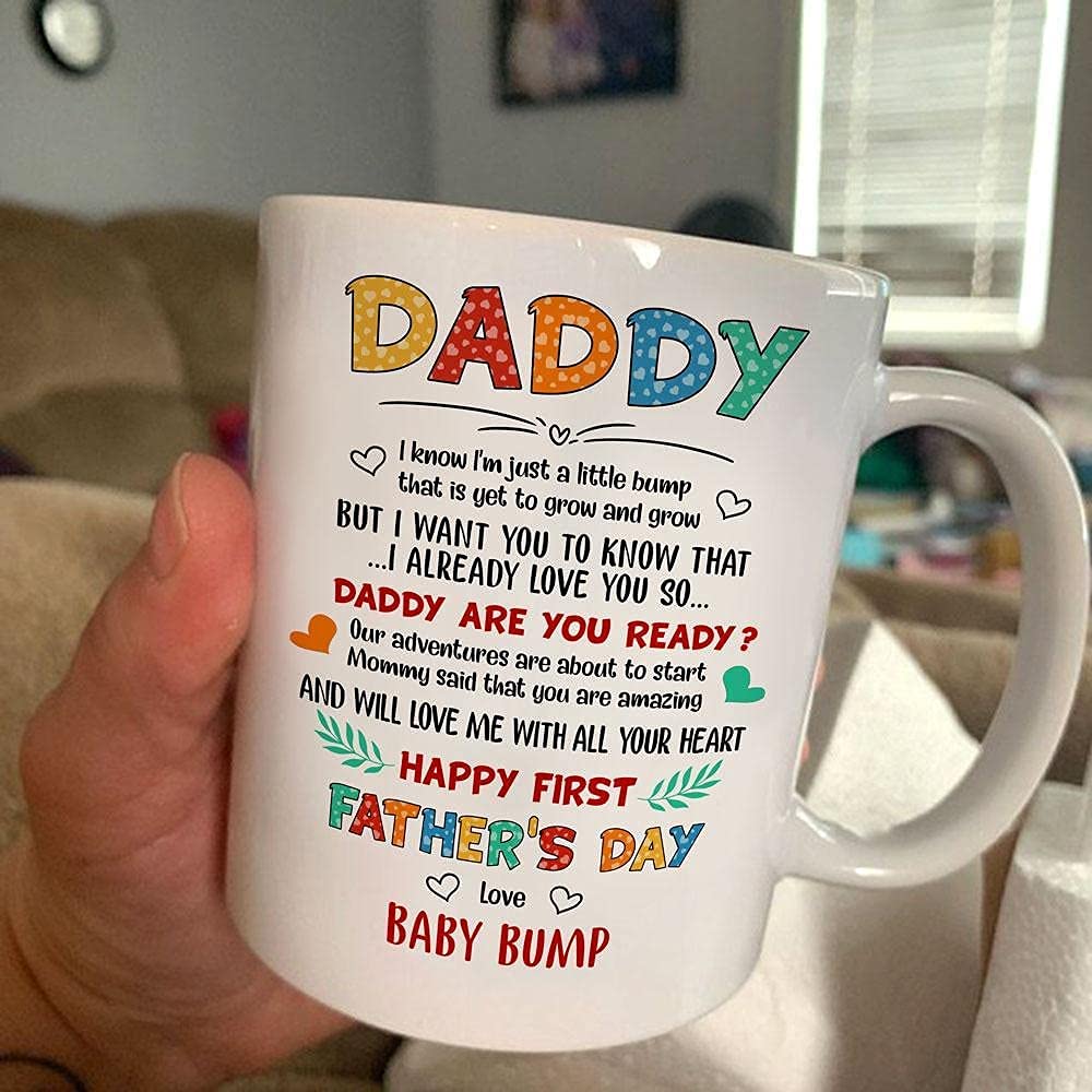 Personalized Happy First Fatherâ€™s Day | Ceramic Coffee Mug | Father's Day Gift | Stylish Printed Design | Tea & Coffee Cup | 11oz