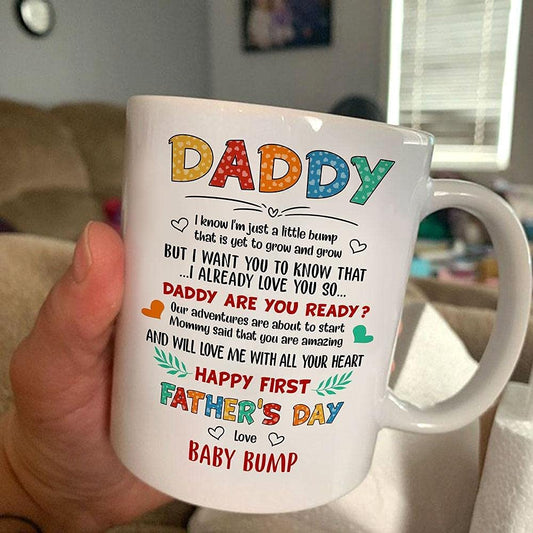Personalized Happy First Fatherâ€™s Day | Ceramic Coffee Mug | Father's Day Gift | Stylish Printed Design | Tea & Coffee Cup | 11oz