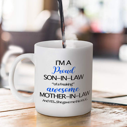 Funny Son In Law Coffee Mugs | Ceramic Coffee Mug | Father's Day Gift | Stylish Printed Design | Tea & Coffee Cup | 11oz
