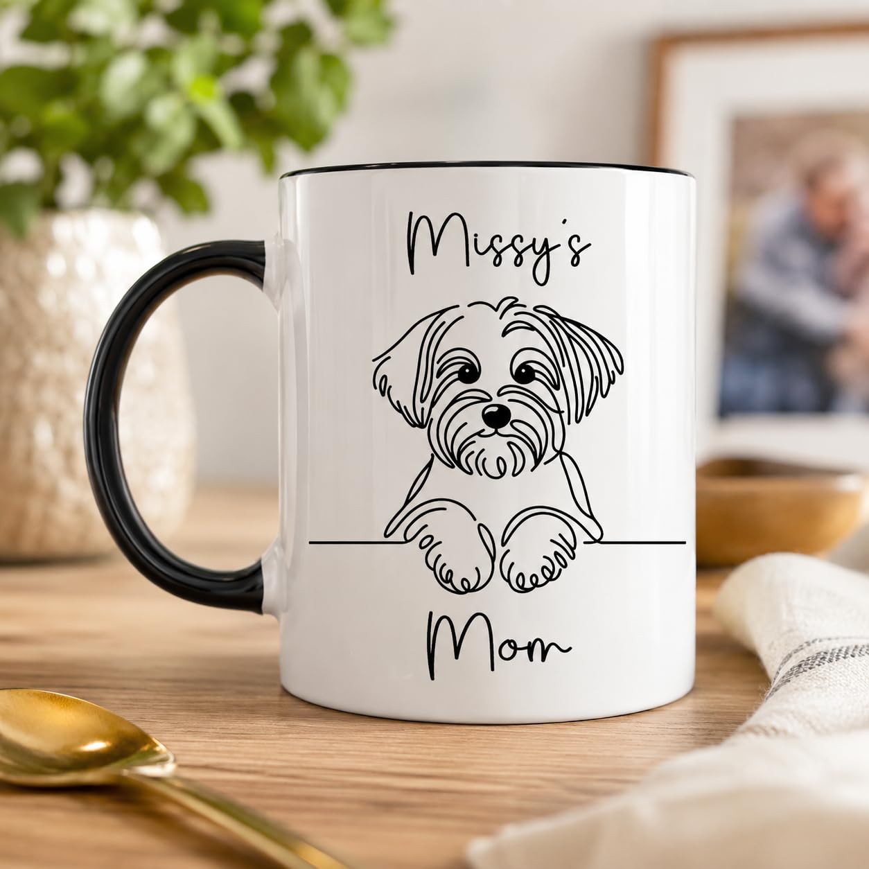 Personalized Dog Name Mug for Dog Dad & Mom | Ceramic Coffee Mug | Father's Day Gift | Stylish Printed Design | Tea & Coffee Cup | 11oz | Black Two-Tone Design