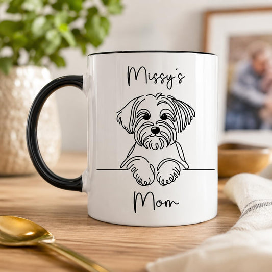 Personalized Dog Name Mug for Dog Dad & Mom | Ceramic Coffee Mug | Father's Day Gift | Stylish Printed Design | Tea & Coffee Cup | 11oz | Black Two-Tone Design