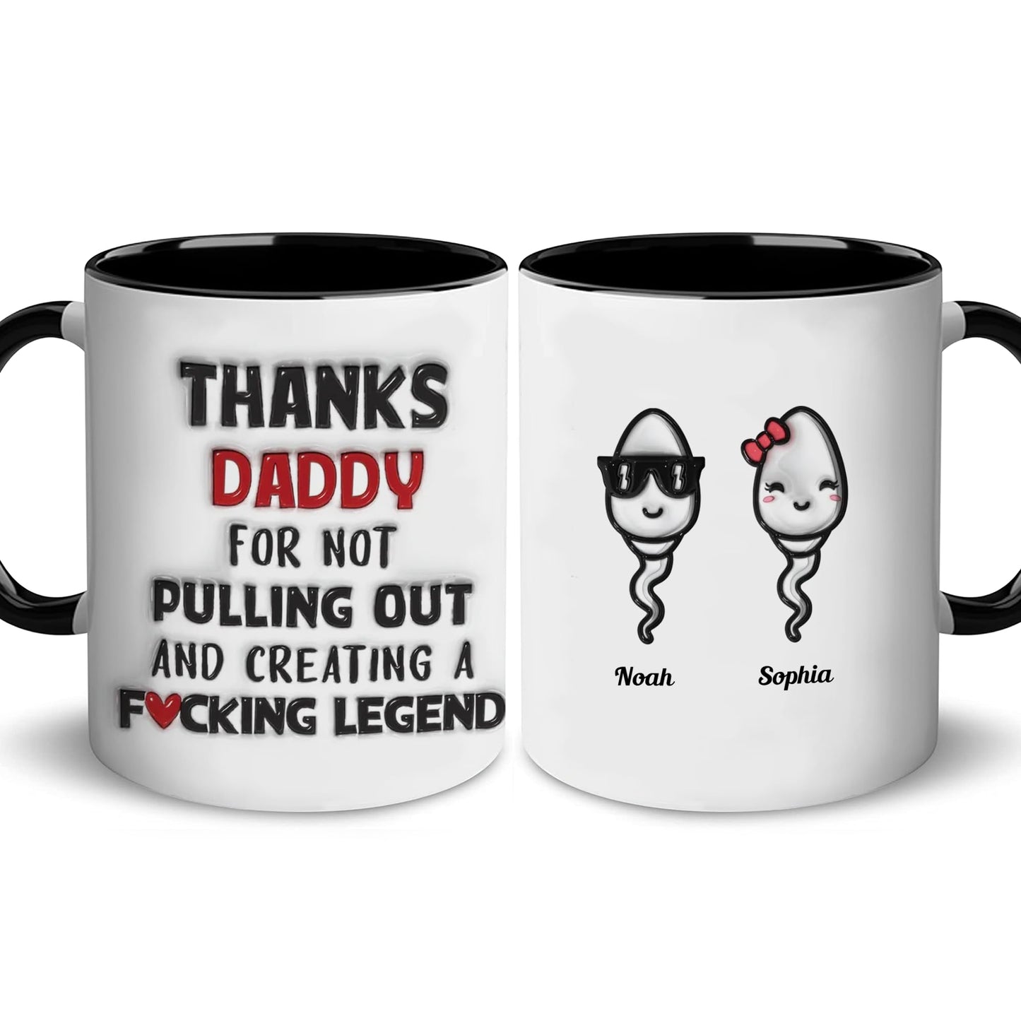 Funny | Ceramic Coffee Mug | Father's Day Gift | Stylish Printed Design | Tea & Coffee Cup | 11oz | Black Two-Tone Design