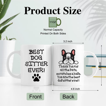 Best Dog Sitter Ever 11 Ounces White Novelty | Ceramic Coffee Mug | Father's Day Gift | Stylish Printed Design | Tea & Coffee Cup | 11oz