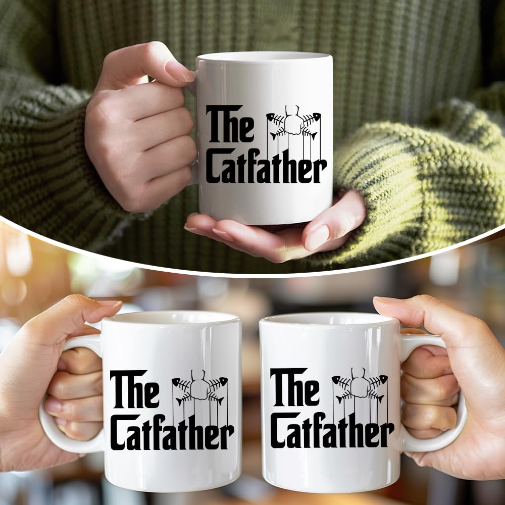 The Catfather Funny | Ceramic Coffee Mug | Father's Day Gift | Stylish Printed Design | Tea & Coffee Cup | 11oz