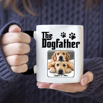 Custom Dog Dad | Ceramic Coffee Mug | Father's Day Gift | Stylish Printed Design | Tea & Coffee Cup | 11oz | Black Two-Tone Design