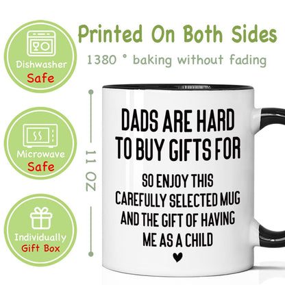 Funny Dad from Daughter Son | Ceramic Coffee Mug | Father's Day Gift | Stylish Printed Design | Tea & Coffee Cup | 11oz | Black Two-Tone Design