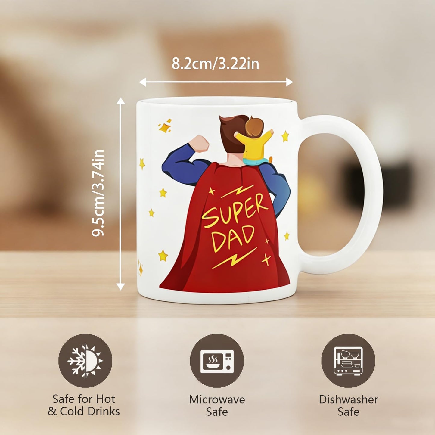 Super Dad Dad Mugs for you are My Hero Mugs for Father for Men fatherâ€™s day for New | Ceramic Coffee Mug | Father's Day Gift | Stylish Printed Design | Tea & Coffee Cup | 11oz