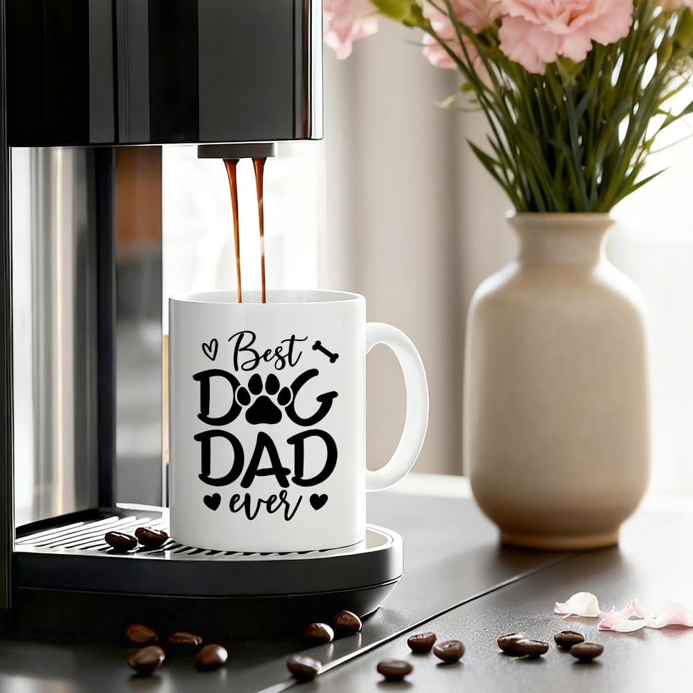 Best Dog Dad Ever for Men Dog Father | Ceramic Coffee Mug | Father's Day Gift | Stylish Printed Design | Tea & Coffee Cup | 11oz