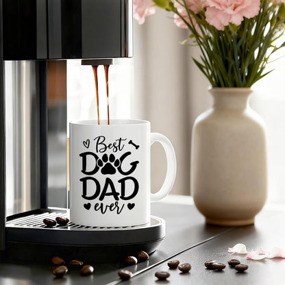 Best Dog Dad Ever for Men Dog Father | Ceramic Coffee Mug | Father's Day Gift | Stylish Printed Design | Tea & Coffee Cup | 11oz
