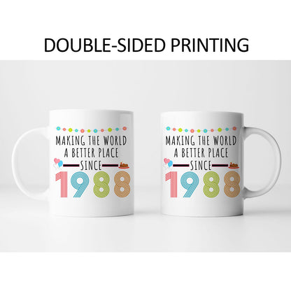 1988 38th for Women Men | Ceramic Coffee Mug | Father's Day Gift | Stylish Printed Design | Tea & Coffee Cup | 11oz