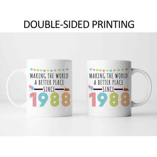 1988 38th for Women Men | Ceramic Coffee Mug | Father's Day Gift | Stylish Printed Design | Tea & Coffee Cup | 11oz