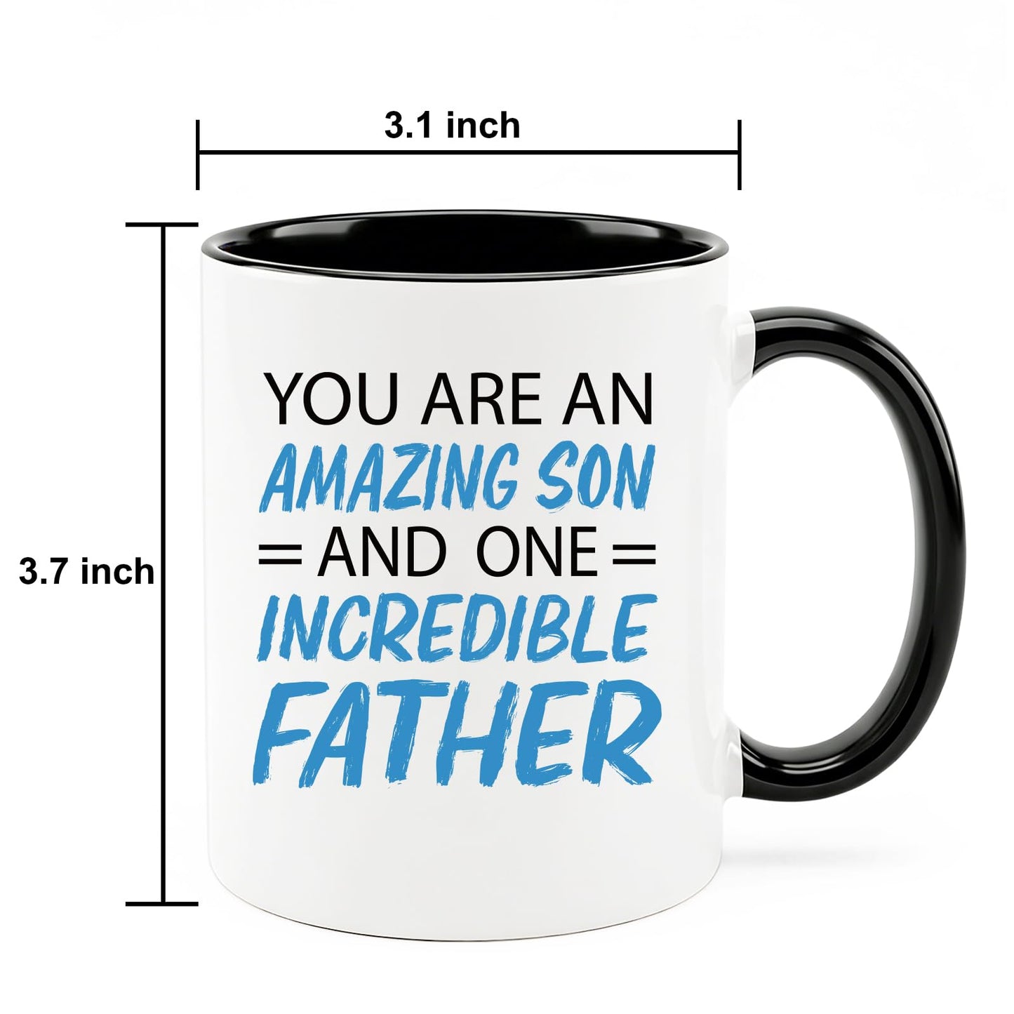 Fathers day mug | Ceramic Coffee Mug | Father's Day Gift | Stylish Printed Design | Tea & Coffee Cup | 11oz | Black Two-Tone Design