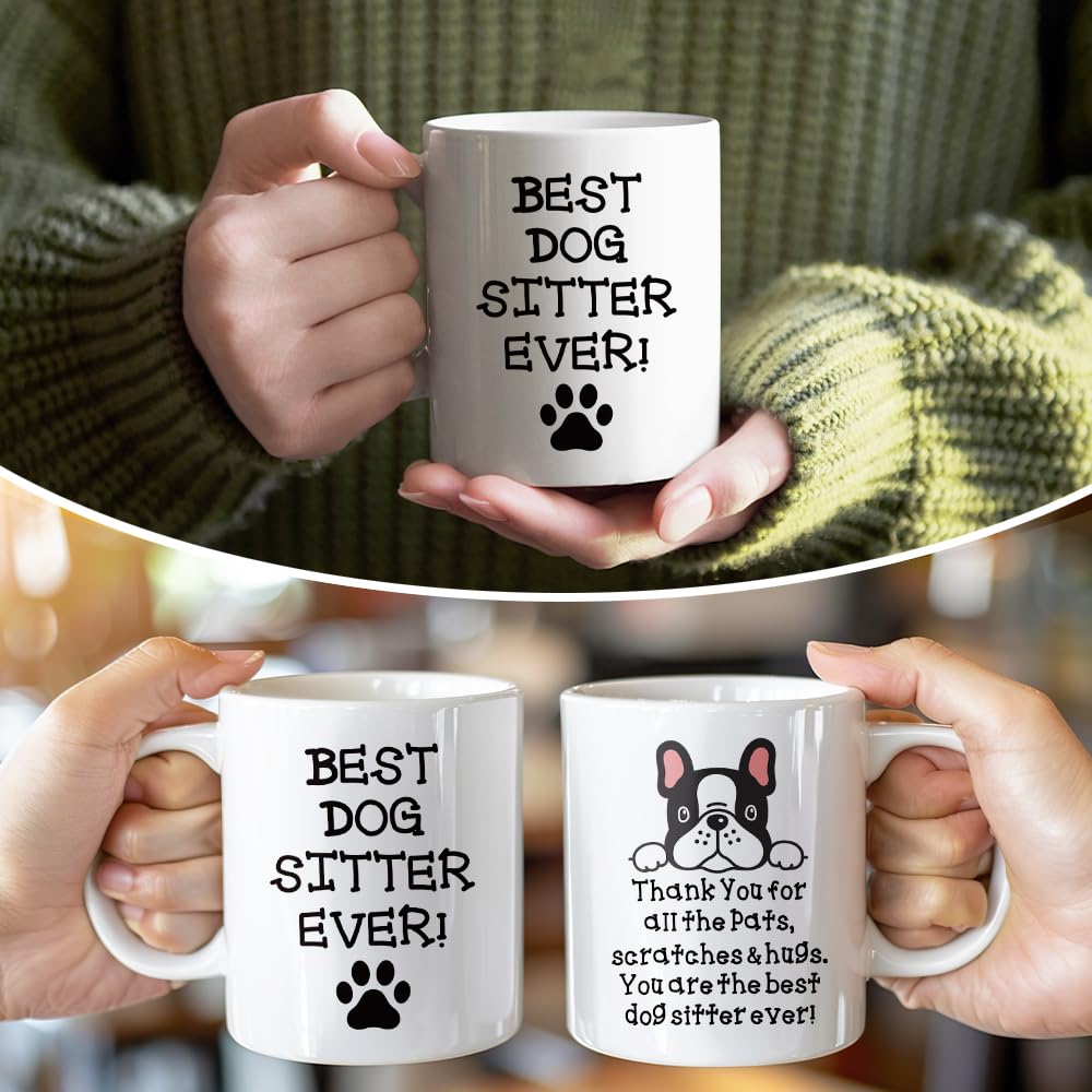 Best Dog Sitter Ever 11 Ounces White Novelty | Ceramic Coffee Mug | Father's Day Gift | Stylish Printed Design | Tea & Coffee Cup | 11oz