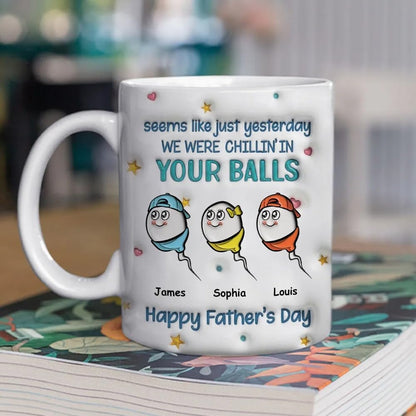 Custom Dad with Kids Names | Ceramic Coffee Mug | Father's Day Gift | Stylish Printed Design | Tea & Coffee Cup | 11oz | Black Two-Tone Design