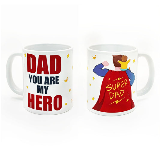 Super Dad Dad Mugs for you are My Hero Mugs for Father for Men fatherâ€™s day for New | Ceramic Coffee Mug | Father's Day Gift | Stylish Printed Design | Tea & Coffee Cup | 11oz