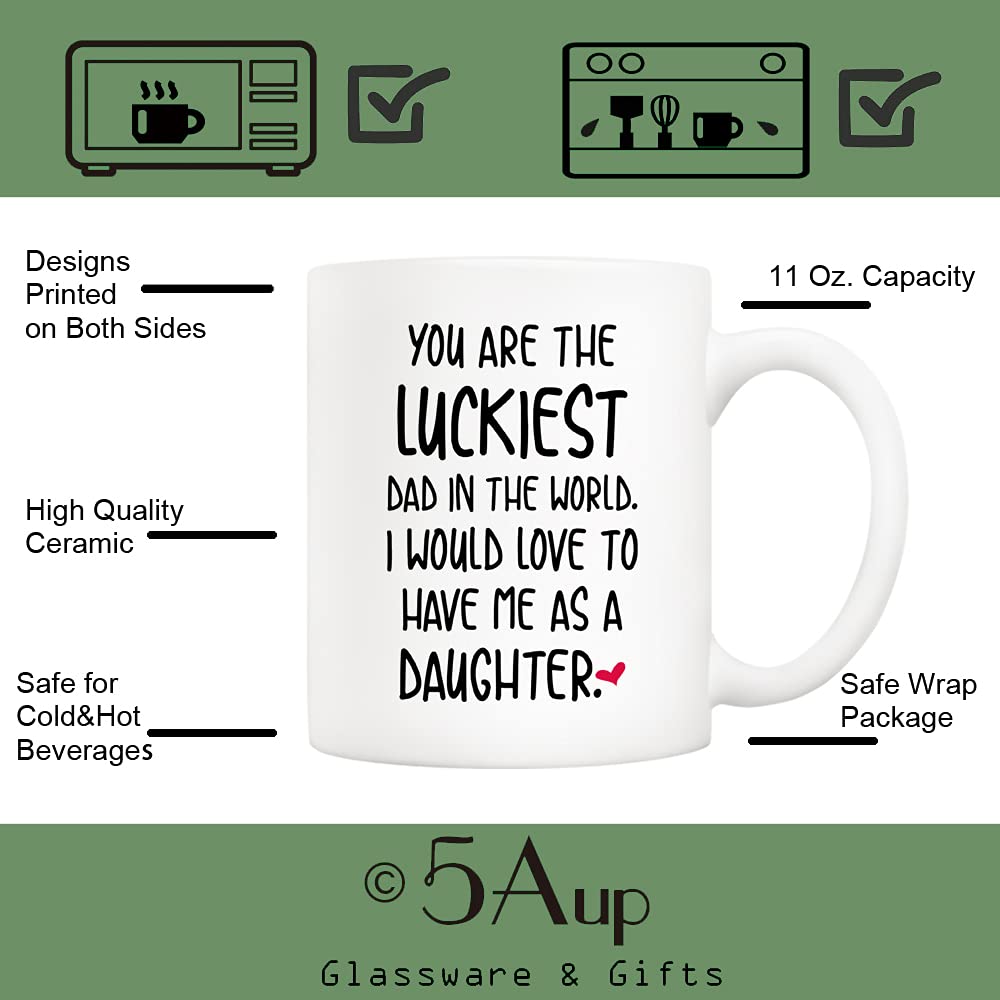Funny Father's Day Dad | Ceramic Coffee Mug | Father's Day Gift | Stylish Printed Design | Tea & Coffee Cup | 11oz
