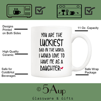 Funny Father's Day Dad | Ceramic Coffee Mug | Father's Day Gift | Stylish Printed Design | Tea & Coffee Cup | 11oz