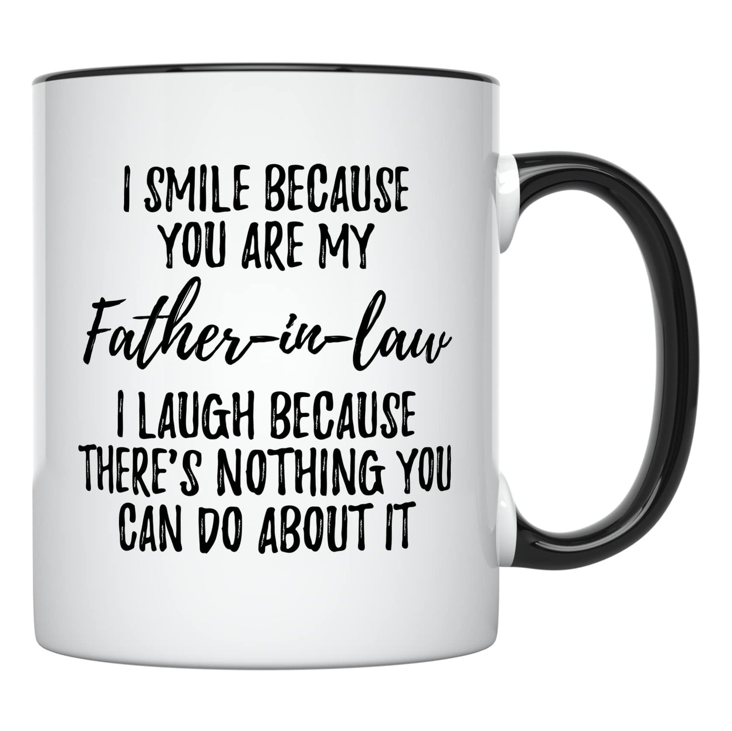 Father in Law | Ceramic Coffee Mug | Father's Day Gift | Stylish Printed Design | Tea & Coffee Cup | 11oz | Black Two-Tone Design