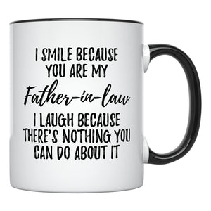 Father in Law | Ceramic Coffee Mug | Father's Day Gift | Stylish Printed Design | Tea & Coffee Cup | 11oz | Black Two-Tone Design