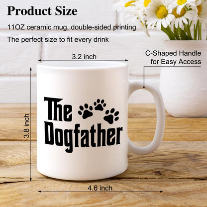 The Dogfather | Ceramic Coffee Mug | Father's Day Gift | Stylish Printed Design | Tea & Coffee Cup | 11oz