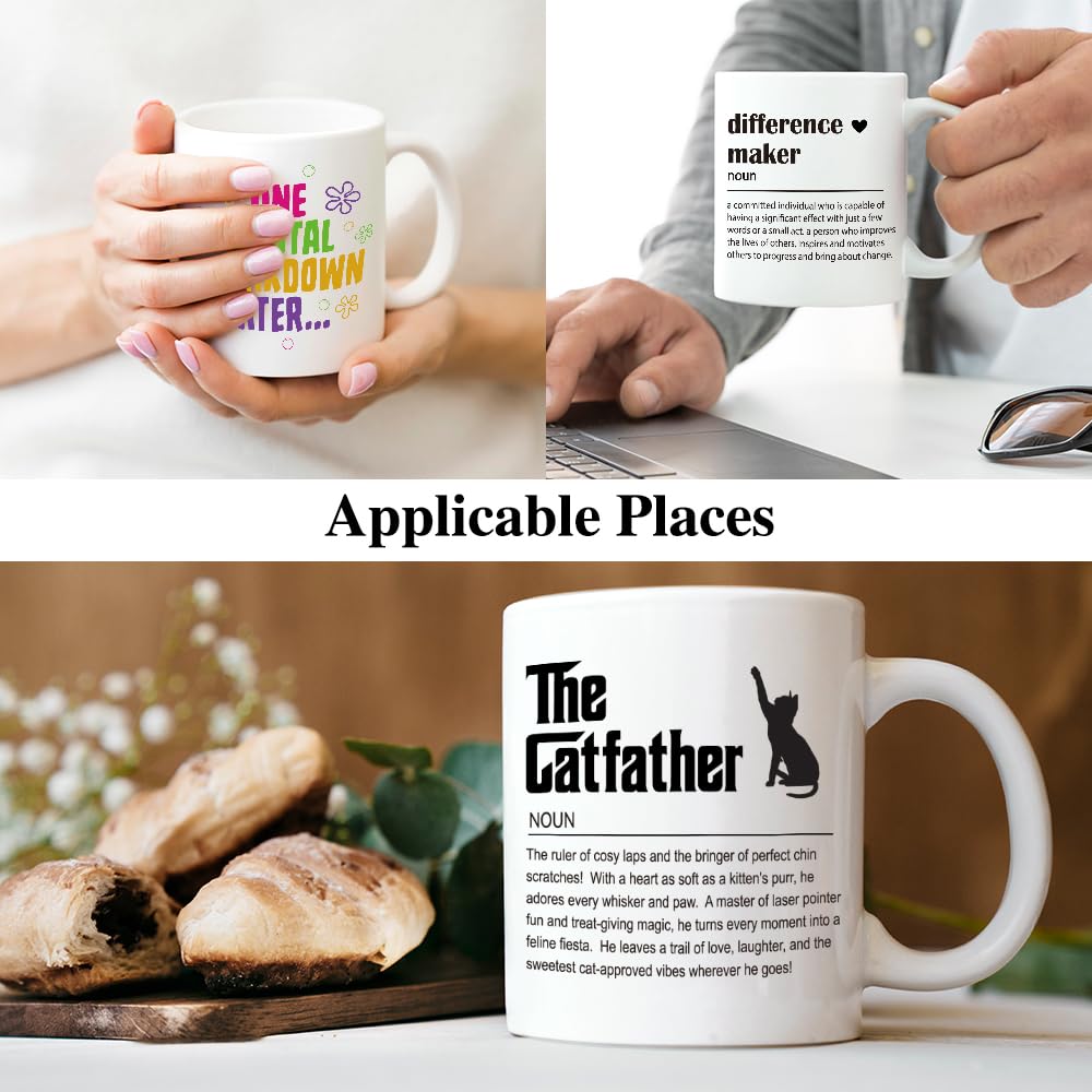 Catfathe | Ceramic Coffee Mug | Father's Day Gift | Stylish Printed Design | Tea & Coffee Cup | 11oz