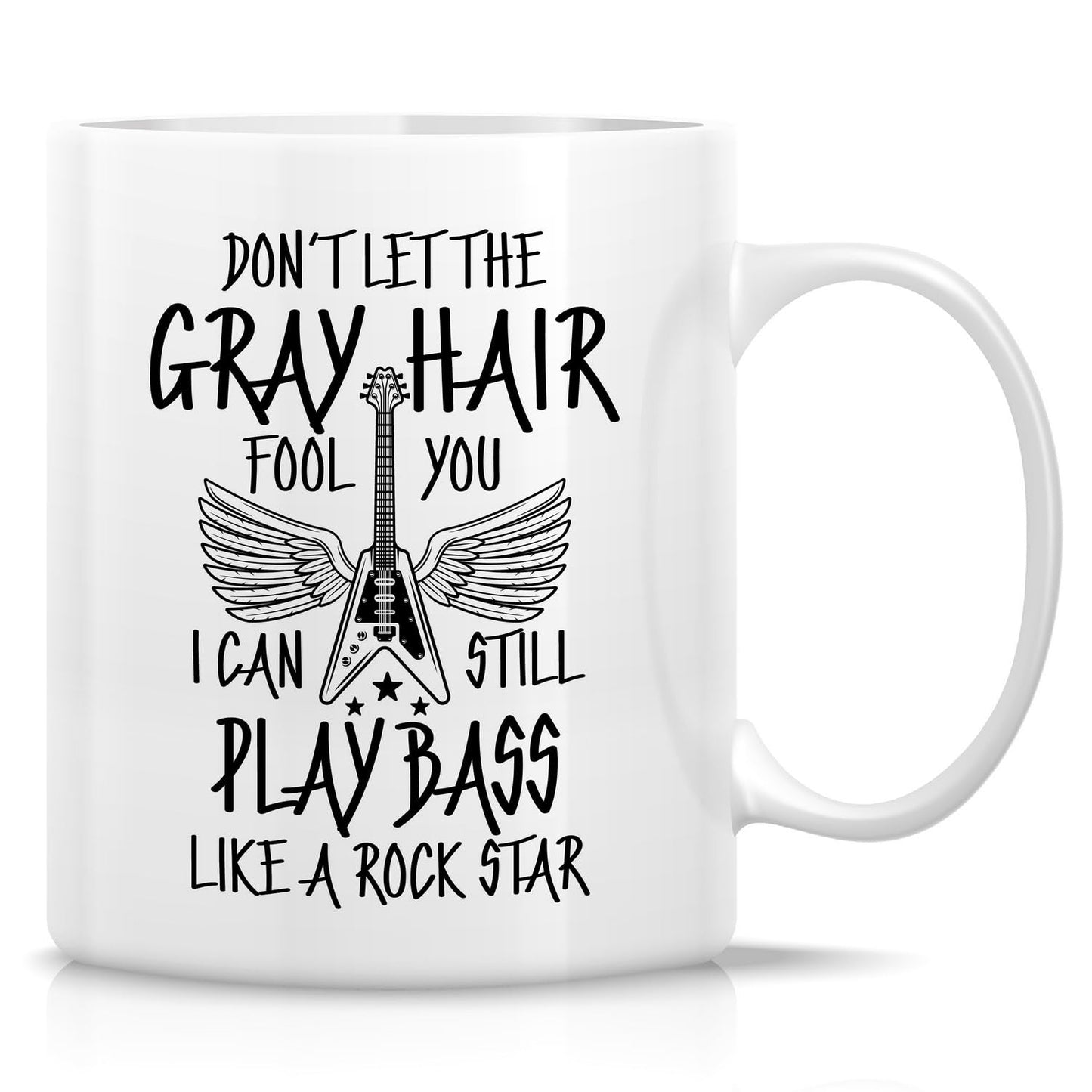 Funny Bass Player Bassist Guitar Rock Music Musician | Ceramic Coffee Mug | Father's Day Gift | Stylish Printed Design | Tea & Coffee Cup | 11oz