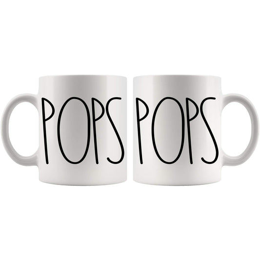 POPS | Ceramic Coffee Mug | Father's Day Gift | Stylish Printed Design | Tea & Coffee Cup | 11oz