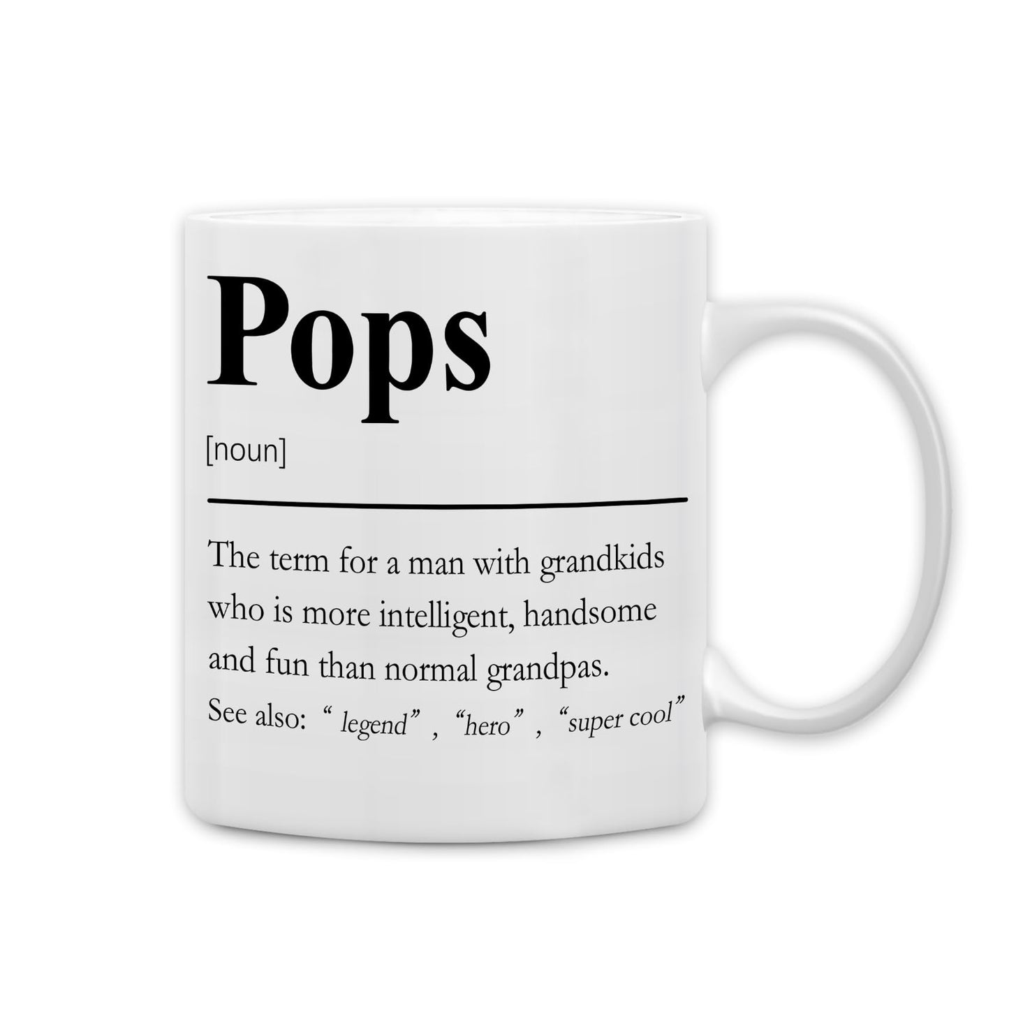 Pops | Ceramic Coffee Mug | Father's Day Gift | Stylish Printed Design | Tea & Coffee Cup | 11oz