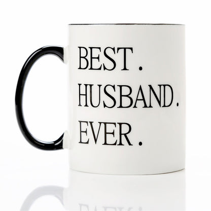 For Husband | Ceramic Coffee Mug | Father's Day Gift | Stylish Printed Design | Tea & Coffee Cup | 11oz | Black Two-Tone Design