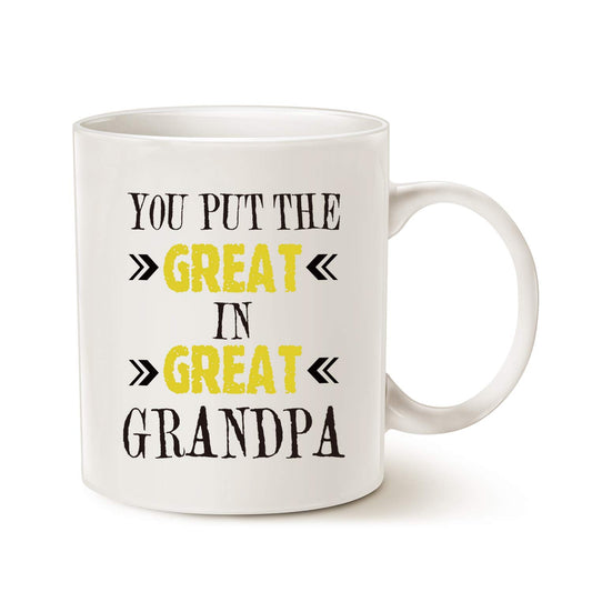 Grandpa | Ceramic Coffee Mug | Father's Day Gift | Stylish Printed Design | Tea & Coffee Cup | 11oz