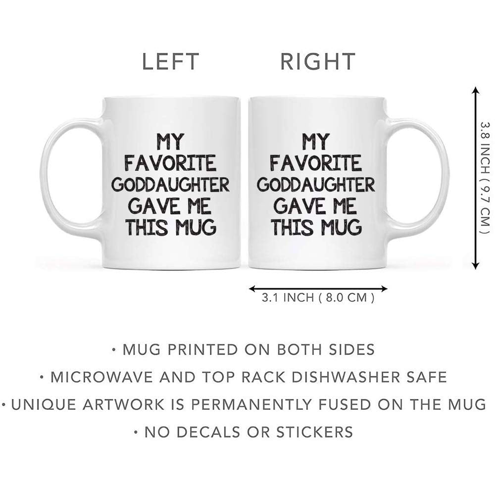 Godfather Godmother | Ceramic Coffee Mug | Father's Day Gift | Stylish Printed Design | Tea & Coffee Cup | 11oz