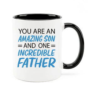Fathers day mug | Ceramic Coffee Mug | Father's Day Gift | Stylish Printed Design | Tea & Coffee Cup | 11oz | Black Two-Tone Design