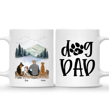 Personalized Dog Dad for 3 Dogs | Ceramic Coffee Mug | Father's Day Gift | Stylish Printed Design | Tea & Coffee Cup | 11oz