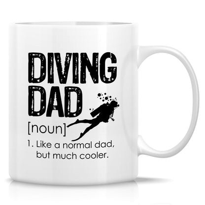 Funny Scuba Diving Dad | Ceramic Coffee Mug | Father's Day Gift | Stylish Printed Design | Tea & Coffee Cup | 11oz