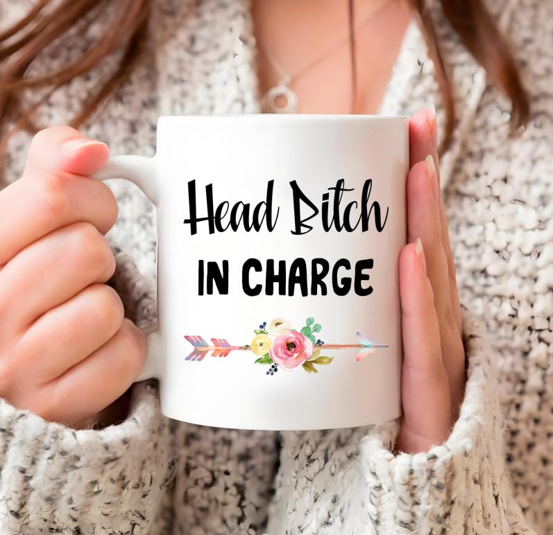 Head Bitch in charge Themed for Women Men | Ceramic Coffee Mug | 11 OZ