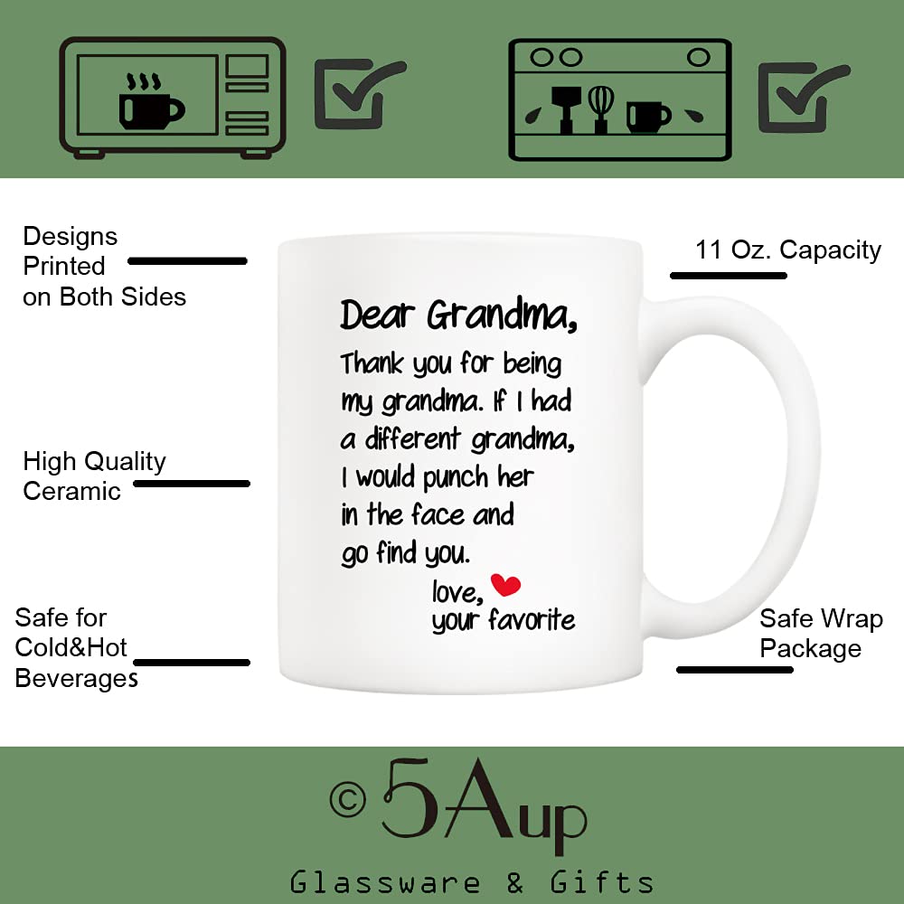Mother's Day Funny Grandma from Grandson Granddaughter | Ceramic Coffee Mug | Father's Day Gift | Stylish Printed Design | Tea & Coffee Cup | 11oz
