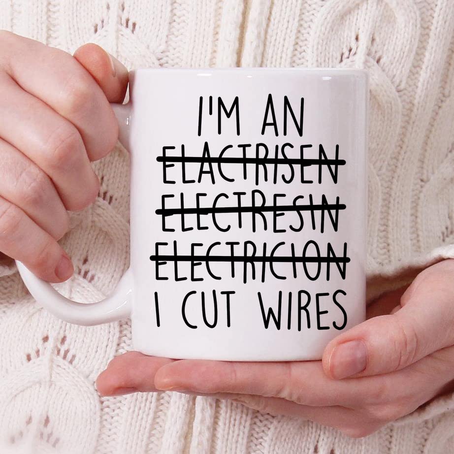 Funny Electrician | Ceramic Coffee Mug | Father's Day Gift | Stylish Printed Design | Tea & Coffee Cup | 11oz