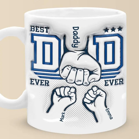 Best Dad Ever Family Personalized Fist Bump | Customised Coffee Mug | 11 OZ