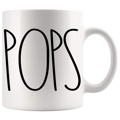 POPS | Ceramic Coffee Mug | Father's Day Gift | Stylish Printed Design | Tea & Coffee Cup | 11oz