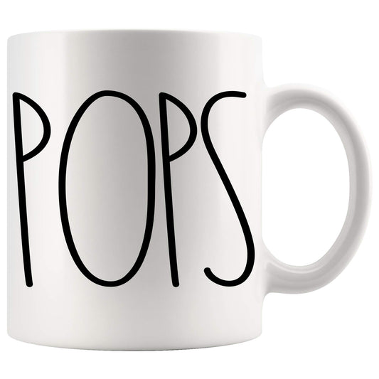 POPS | Ceramic Coffee Mug | Father's Day Gift | Stylish Printed Design | Tea & Coffee Cup | 11oz