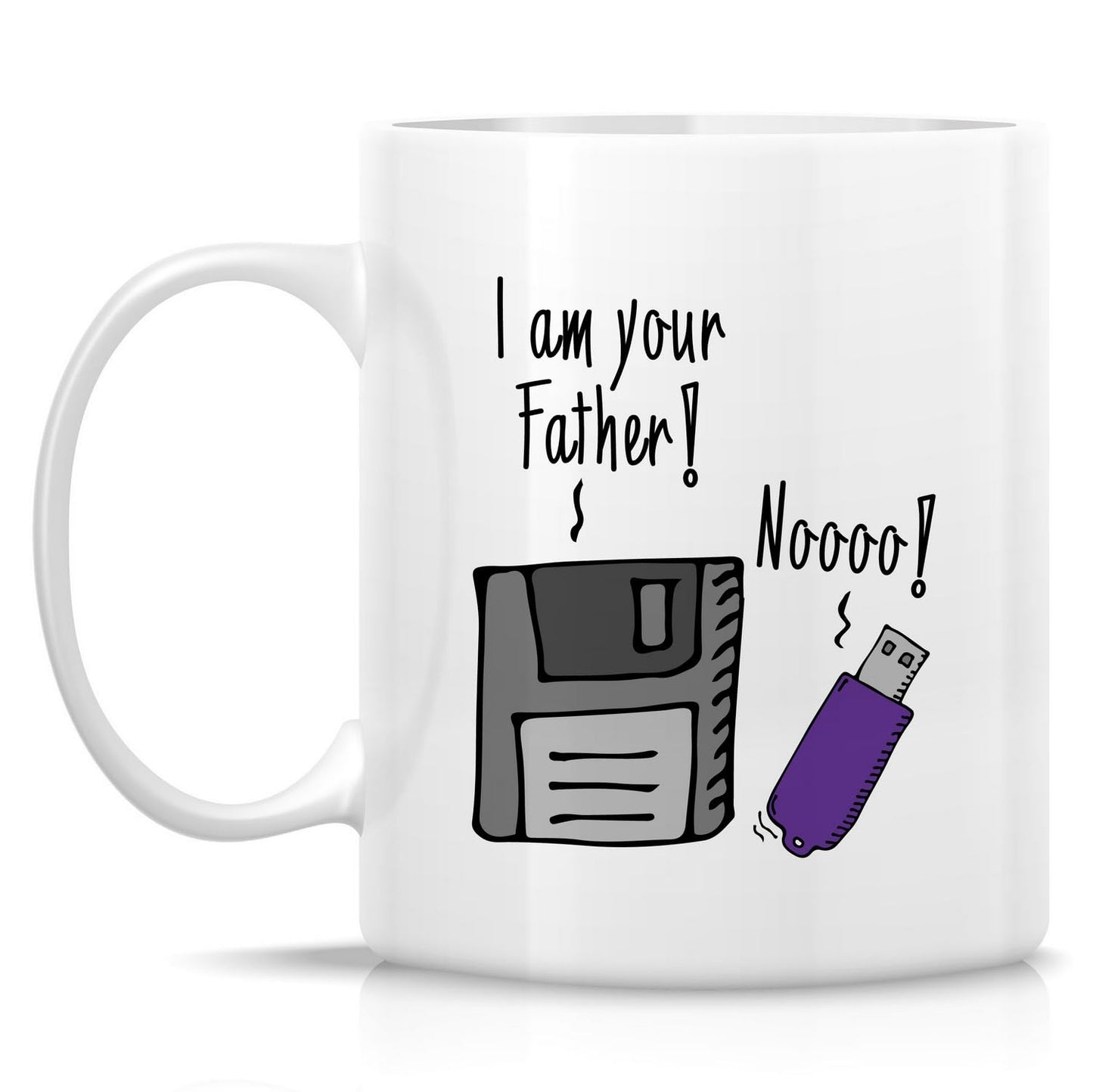Funny Technical Tech Support IT Computer Geek Floppy Disk USB Drive Coffee Mugs | Ceramic Coffee Mug | Father's Day Gift | Stylish Printed Design | Tea & Coffee Cup | 11oz