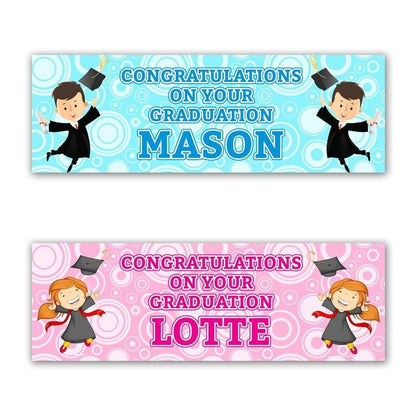 2 Personalised Graduation Party Celebration Banners Decoration Posters