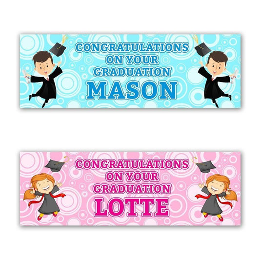 2 Personalised Graduation Party Celebration Banners Decoration Posters