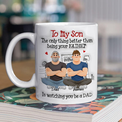Personalized To My Son From Dad to Son - Customized from Father to Son for | Ceramic Coffee Mug | Father's Day Gift | Stylish Printed Design | Tea & Coffee Cup | 11oz