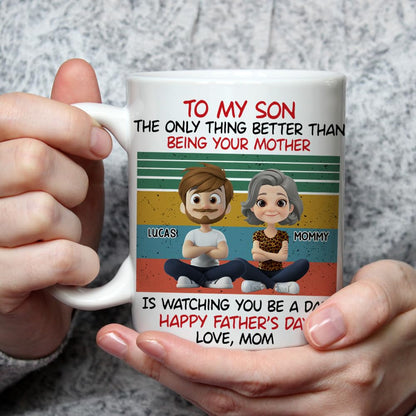 To My Son from Mom | Ceramic Coffee Mug | Father's Day Gift | Stylish Printed Design | Tea & Coffee Cup | 11oz