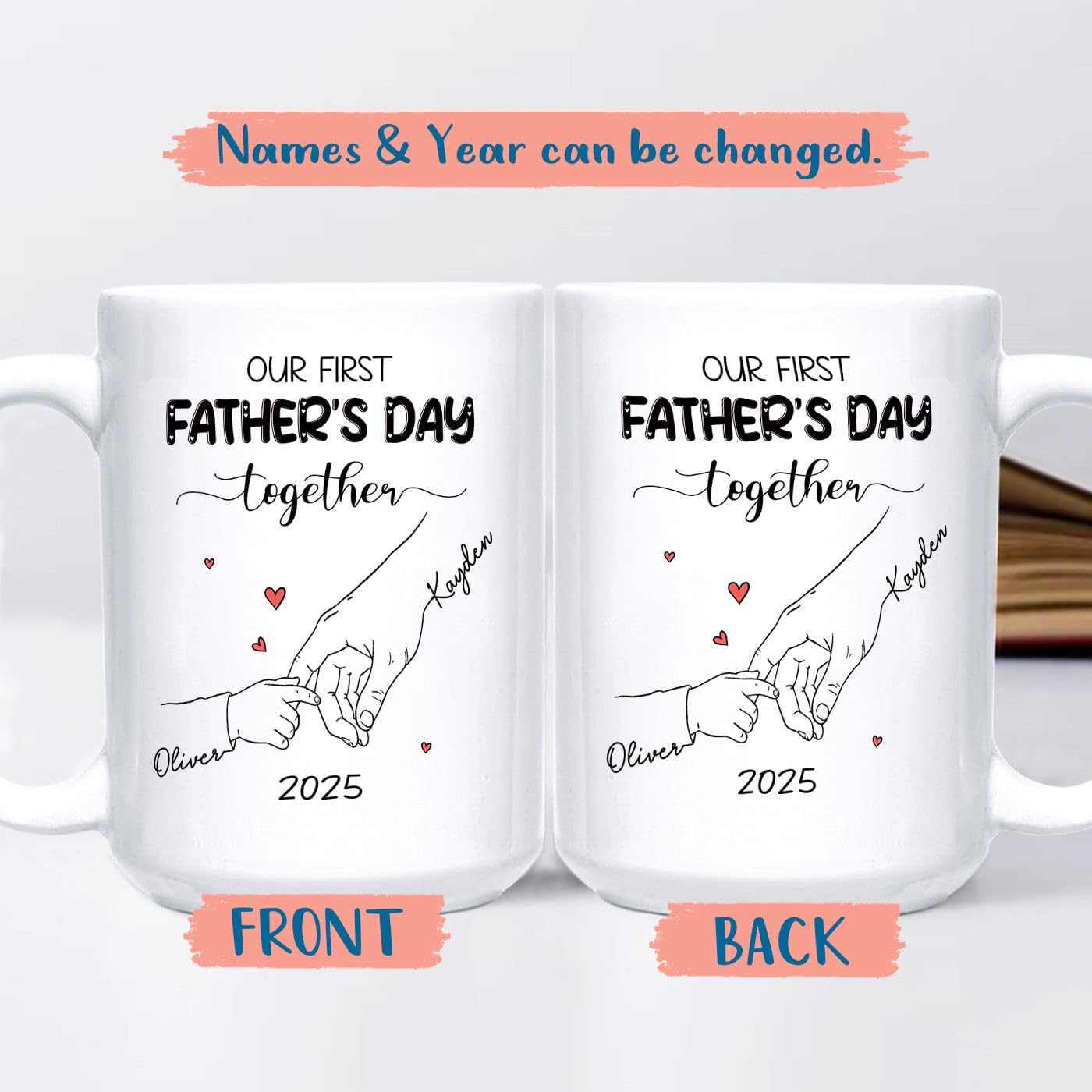 Our First Father's Day Together Tea | Ceramic Coffee Mug | Father's Day Gift | Stylish Printed Design | Tea & Coffee Cup | 11oz